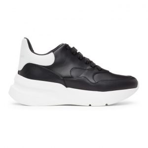 Alexander McQueen Black and White Oversized Runner Sneakers (575425WHRU3)