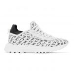 Givenchy White and Black Refracted Logo Spectre Runner Sneakers (BH003AH0UP)