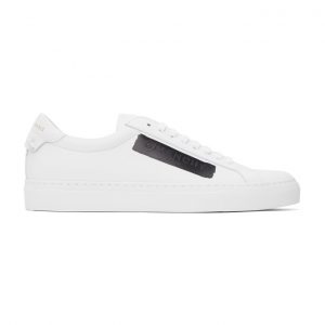 Givenchy White and Black Latex Band Urban Street Sneakers (BH0002H0T0)