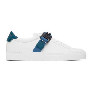 Givenchy White and Blue Strap Urban Knot Sneakers (BH0047H0TC)