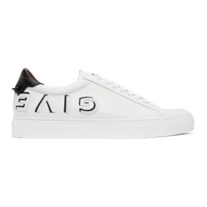 Givenchy White and Black Reverse Logo Urban Street Sneakers (BH001DH0E2116)