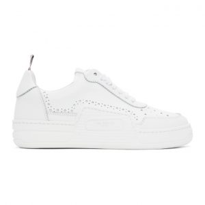 Thom Browne White Low-Top Basketball Sneakers (MFD199A-05584)