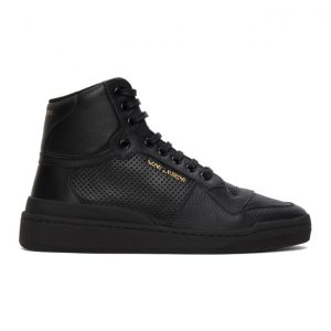Saint Laurent Black SL24 Mid-Top Sneakers (610618 04LB1)