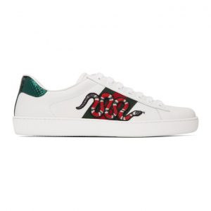 Gucci White Embroidered Ace Sneakers (456230 02JP0)