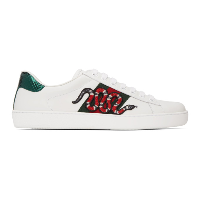 Gucci White Embroidered Ace Sneakers (456230 02JP0)