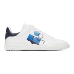 Isabel Marant White and Blue Billyo Sneakers (21PBK0342-21P034S)