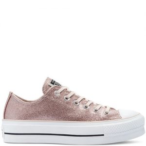 Converse Glitter Shine Platform Chuck Taylor All Star Low Top für Damen Black Black (569378C)