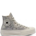 Converse Elevated Metallic Platform Chuck Taylor All Star High Top Silver Silver (570532C)