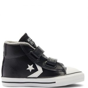 Converse Toddlers’ Varsity Turf Easy-On Star Player Mid Black Black (762009C)
