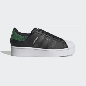 adidas Superstar Bold Schuh Core Black / Grey Six / Green (FW3697)
