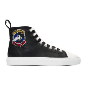 Moschino Black Mickey Rat High-Top Sneakers (6078 8258)