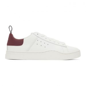 Diesel White and Red S-Clever Low Sneakers (Y01748P1729)