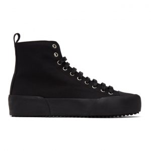Jil Sander Black Canvas High-Top Sneakers (JI35546B-12341)