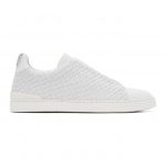 Ermenegildo Zegna White Pelletessuta Triple Stitch Sneakers (LHSPT A4665X)