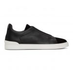 Ermenegildo Zegna Black Triple Stitch Sneakers (LHRHS A4667X)