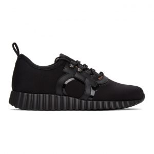 Salvatore Ferragamo Black Wavy Sole Rebekka Sneakers (736724)