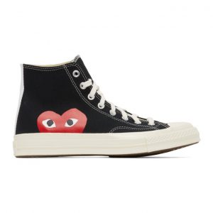 Comme des Garcons Play Black Converse Edition Half Heart Chuck 70 High Sneakers (P1K112)