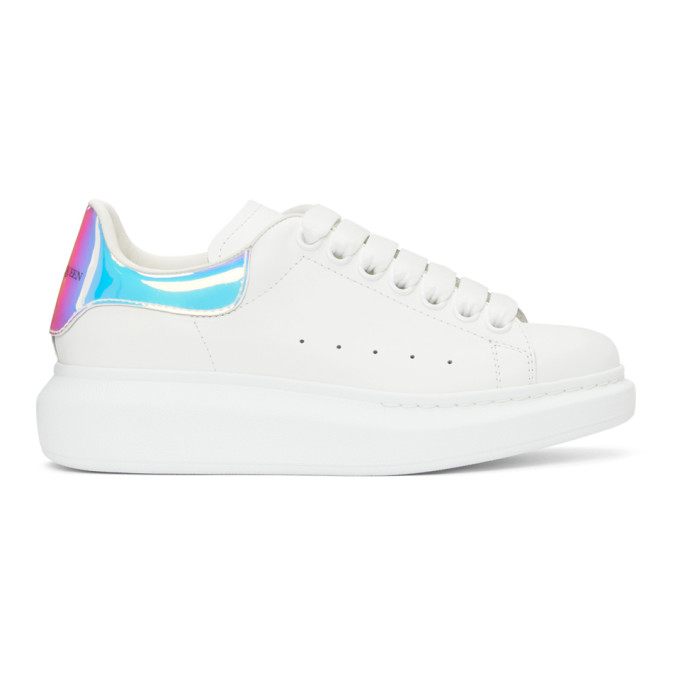 Alexander McQueen White Holographic Oversized Sneakers (561726 WHVI5)