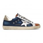 Golden Goose Blue and Brown Denim Superstar Sneakers (GMF00101.F000351.803)
