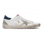 Golden Goose White and Blue Superstar Sneakers (GMF00102.F000340.102)