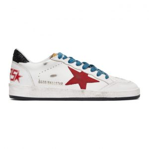 Golden Goose White and Red Python Ball Star Sneakers (GMF00117.F000635.805)
