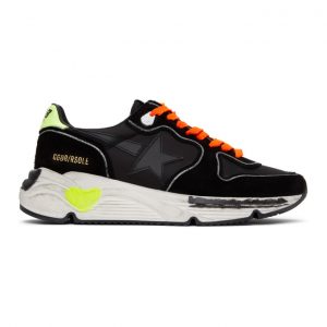 Golden Goose Black and Yellow Running Sole Sneakers (GMF00126.F000654.901)