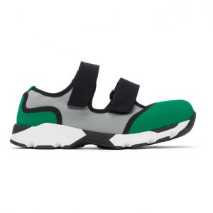 Marni Green and Grey Strappy Sneakers (SNZWS01G02 TCR86)