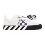 Off-White White and Purple Canvas Vulcanized Sneakers (OMIA085R21FAB0010137)