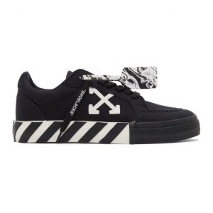 Off-White Black Canvas Vulcanized Sneakers (OMIA085R21FAB0011001)