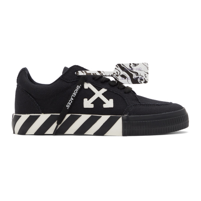 Off-White Black Canvas Vulcanized Sneakers (OMIA085R21FAB0011001)