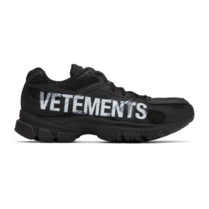 VETEMENTS Black Reebok Edition Artisanal Logo Spike Runner Sneakers (UE51SN200B)