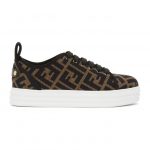 Fendi Brown and Black Forever Fendi Flatform Sneakers (8E8017 AD8D)