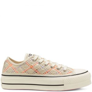 Converse Boho Crochet Platform Chuck Taylor All Star Low Top White White (568278C)