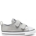 Converse Coated Glitter Easy-On Chuck Taylor All Star Low Top für Kleinkinder Grey, Black Grey/ Black (767184C)