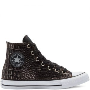 Converse Metallic Crocodile Chuck Taylor All Star High Top Black Black (169930C)
