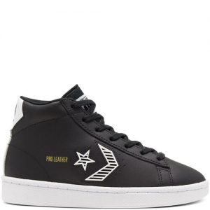Converse Little Kids Rivals Pro Leather Mid Black Black (368400C)