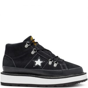 Converse Fleece Lined Boot One Star Mid für Damen Black, White Black/ White (566163C)