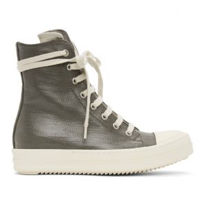 Rick Owens Drkshdw Grey Lacquered High Sneakers (DS21S2800 HDLQP)