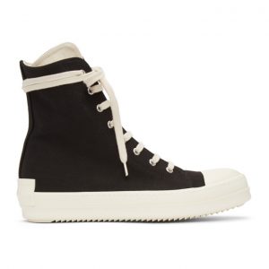 Rick Owens Drkshdw Black License Plate High Sneakers (DS21S2800 TNAPH2)