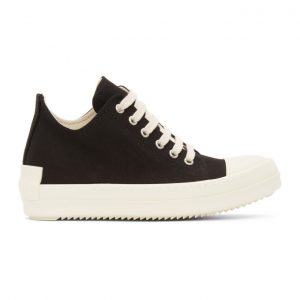 Rick Owens Drkshdw Black License Plate Low Sneakers (DU21S2802 TNAPH2)