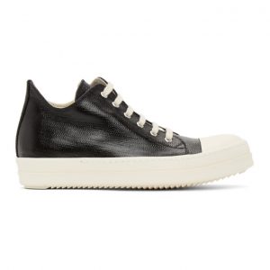 Rick Owens Drkshdw Black Lacquered Low Sneakers (DU21S2802 HDLQP)