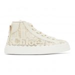 Chloe Off-White Lace Lauren High-Top Sneakers (CHC21S413D2)