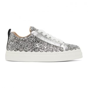 Chloe Silver Glitter Lauren Sneakers (CHC21S108P6)