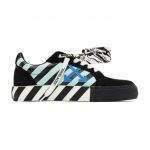 Off-White Black and Green Vulcanized Diagonal Print Sneakers (OMIA085R21LEA0061045)