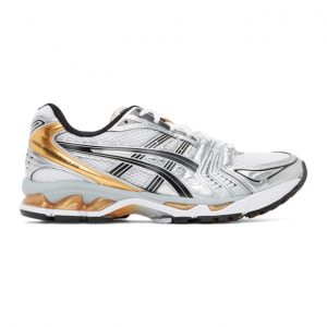 Asics White and Gold Gel-Kayano 14 Sneakers (1201A019)