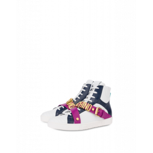 Moschino Hohe Sneakers Aus Kalbsleder Metal Lettering (POLMB15152G1CGAD75A)