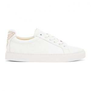Sophia Webster White and Pink Butterfly Sneakers (FAW20219)