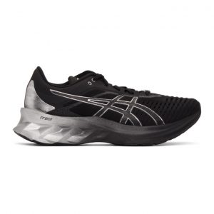 Asics Black and Silver Novablast Platinum Sneakers (1011B157)