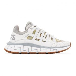 Versace Grey and White Trigreca Sneakers (DSU8094 D16TCG)