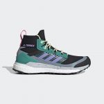 adidas TERREX Free Hiker Wanderschuh Core Black / Light Purple / Glory Green (EG1846)